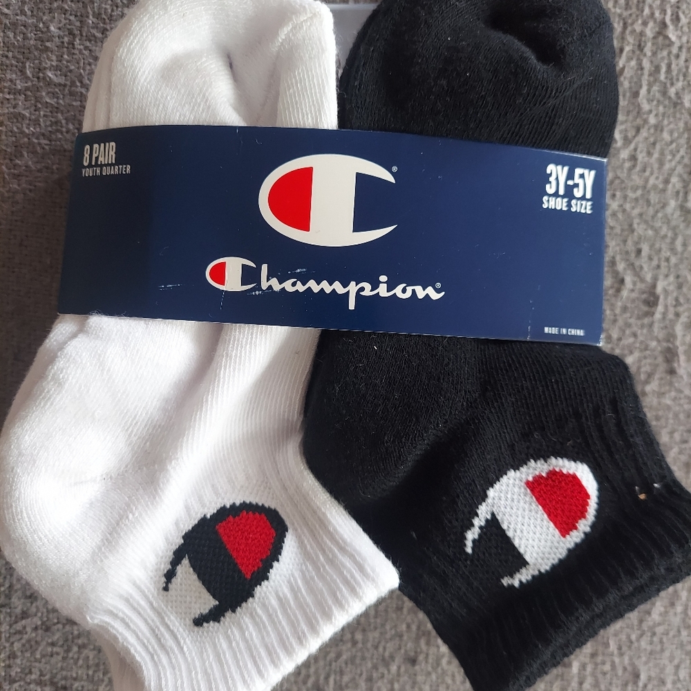Champion Kids Athletic Socks in Black and White